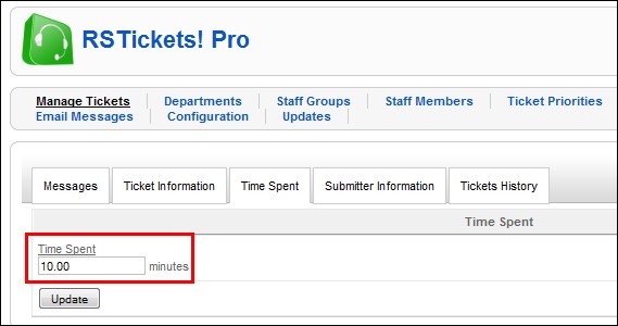RSTickets!Pro - time spent on a ticket